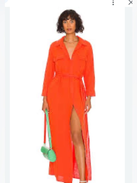 L'AGENCE Dresses & Skirts - L'AGENCE cameron dress cherry tomato Sleeve Maxi Dress, side slits